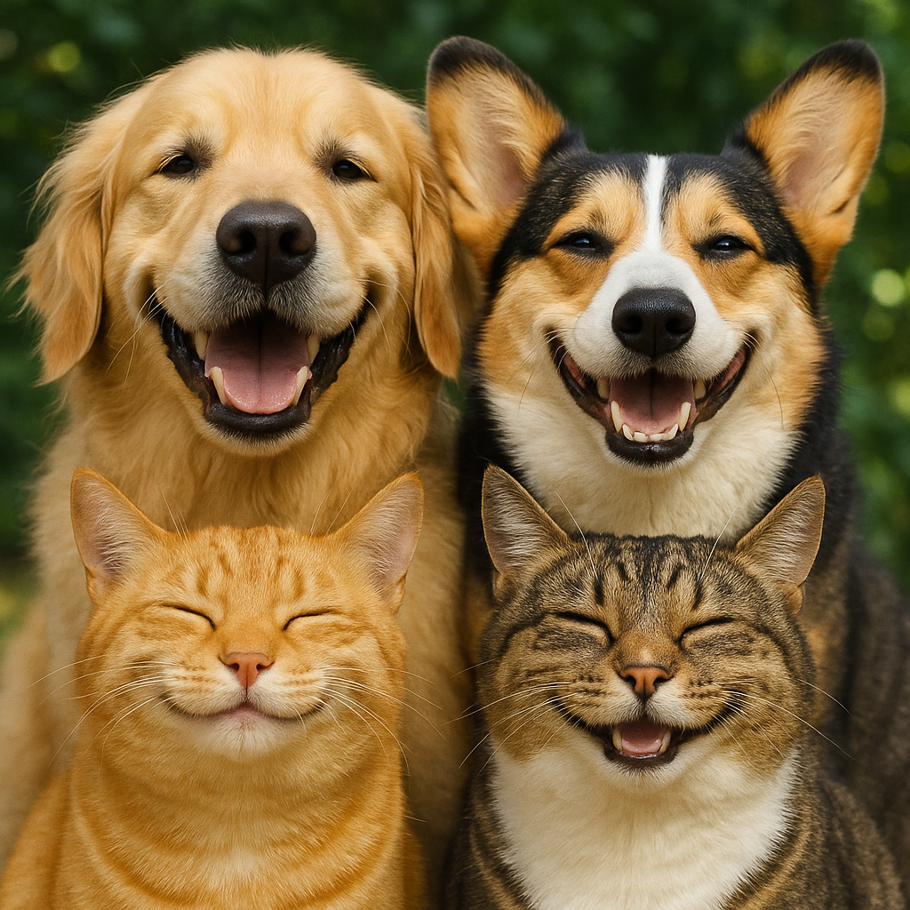 dogs and cats smiling